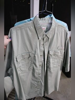 World Wide Sportsman Fishing Shirt 2XL Short Sleeve Vented Button Up Outdoor